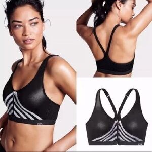 PINK Victoria's Secret Black and White Striped Bra
